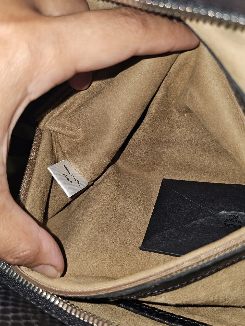 MCM Black Crocodile Iridescent Duffle bag